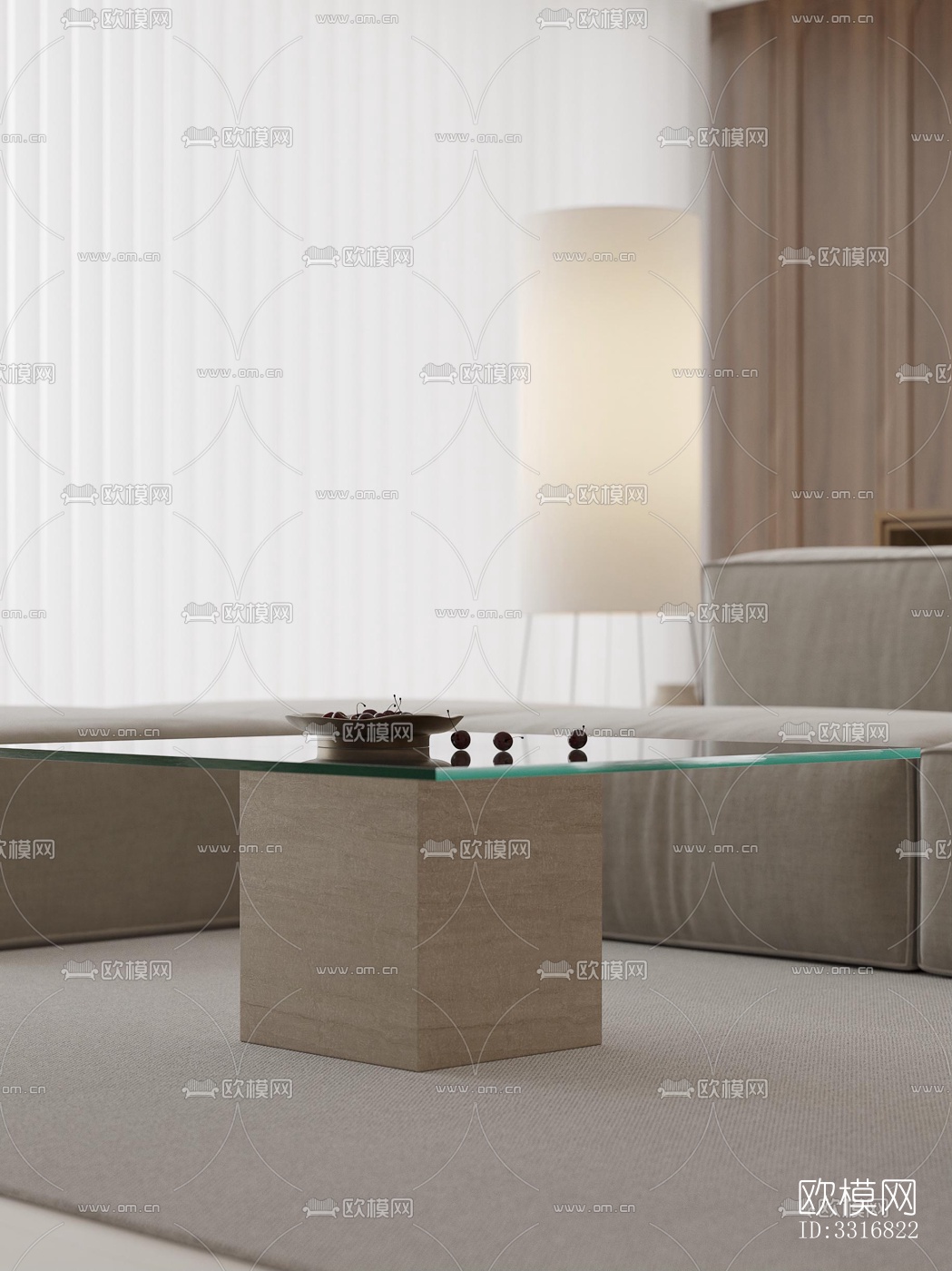 现代客厅效果图下载（渲染图4）