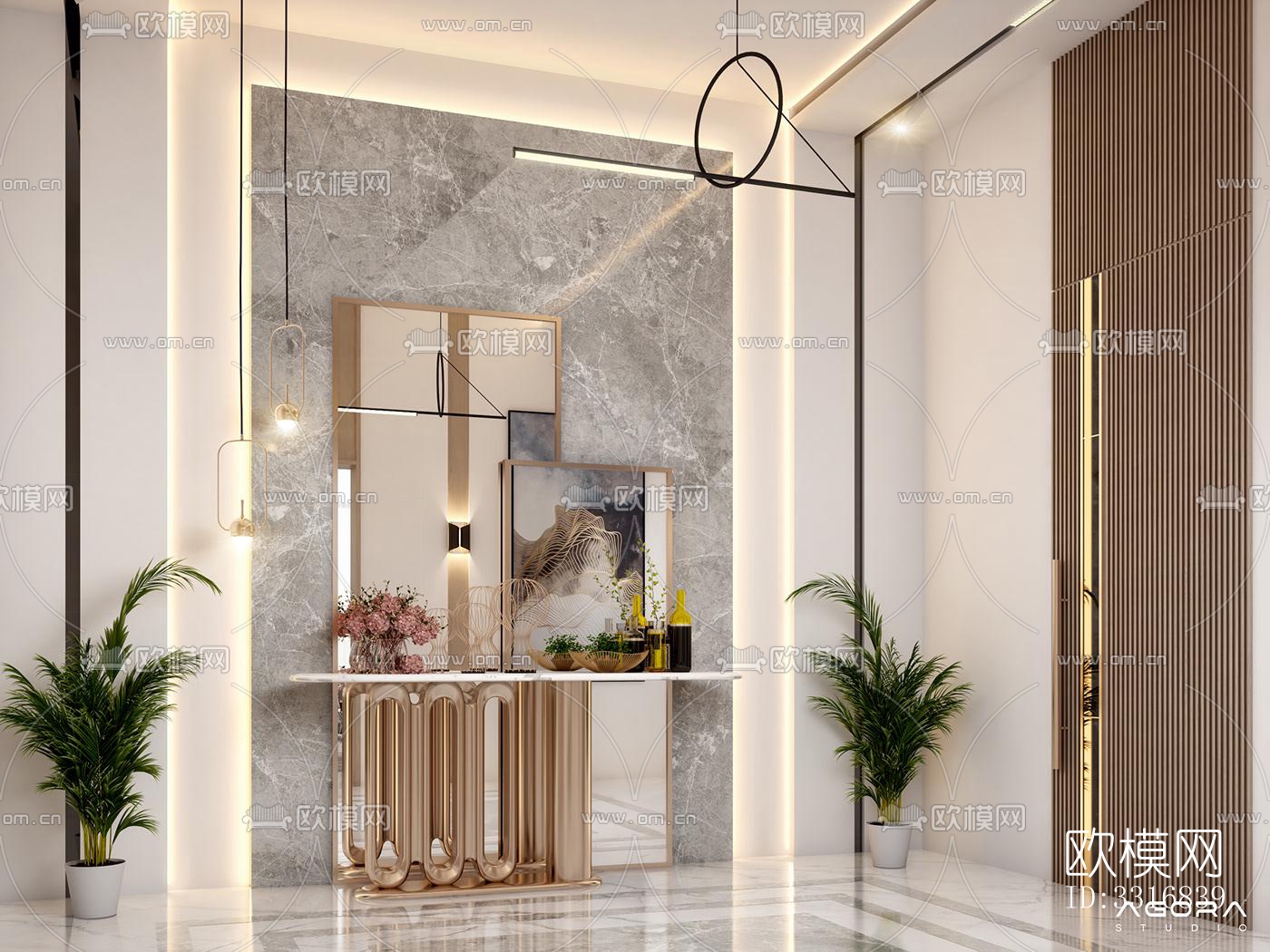 现代客厅效果图下载（渲染图8）