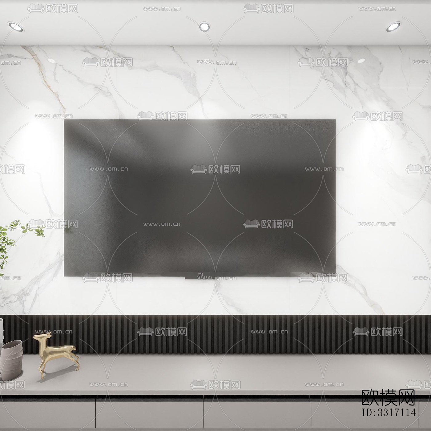 现代客厅效果图下载（渲染图4）