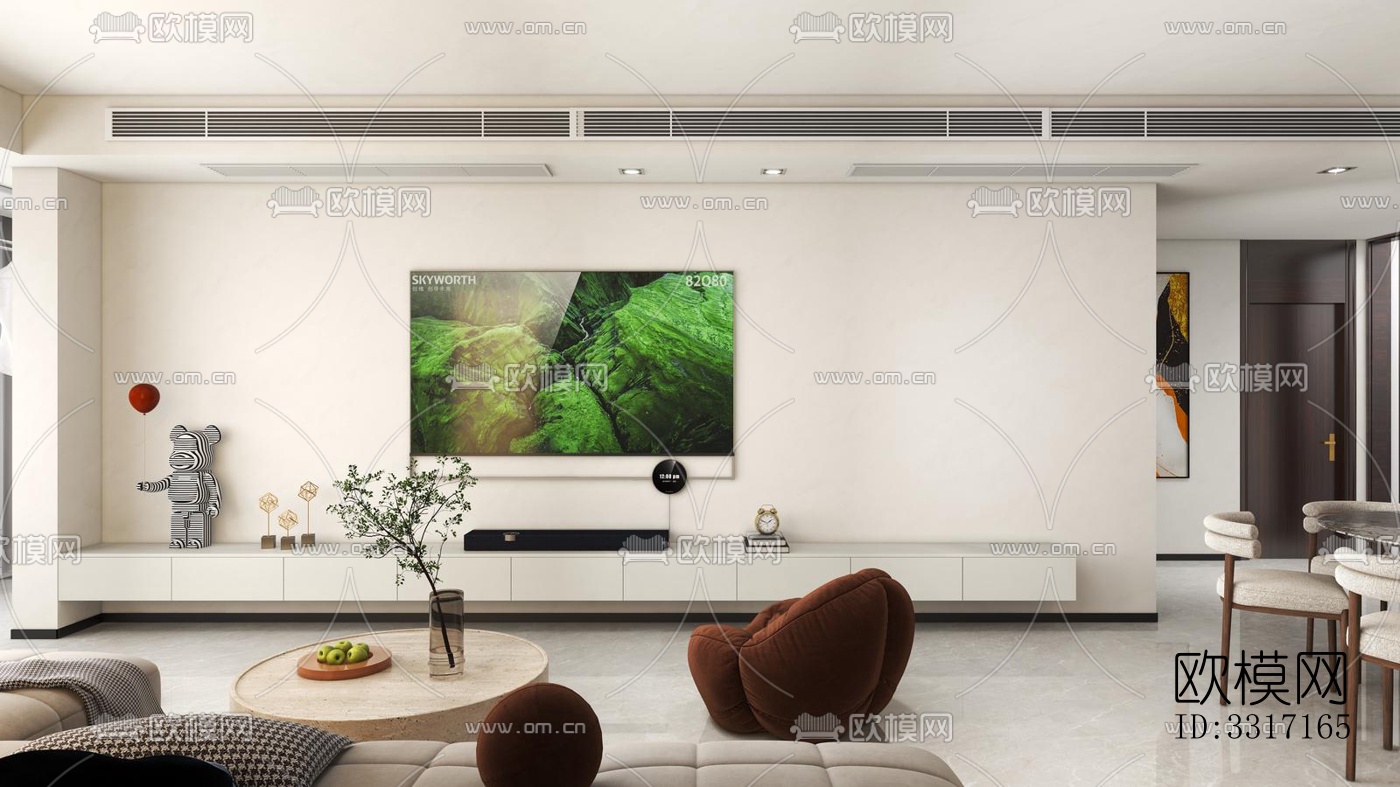 现代客厅效果图下载（渲染图3）