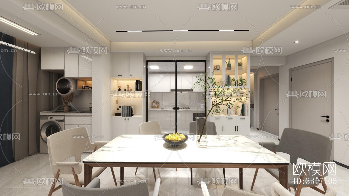 现代客厅效果图下载（渲染图3）