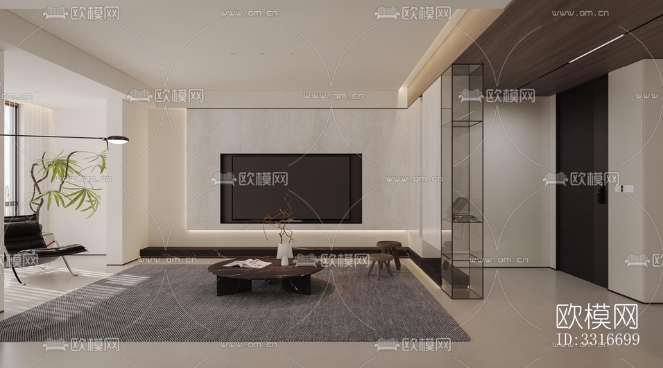 现代客厅效果图下载(渲染图11)