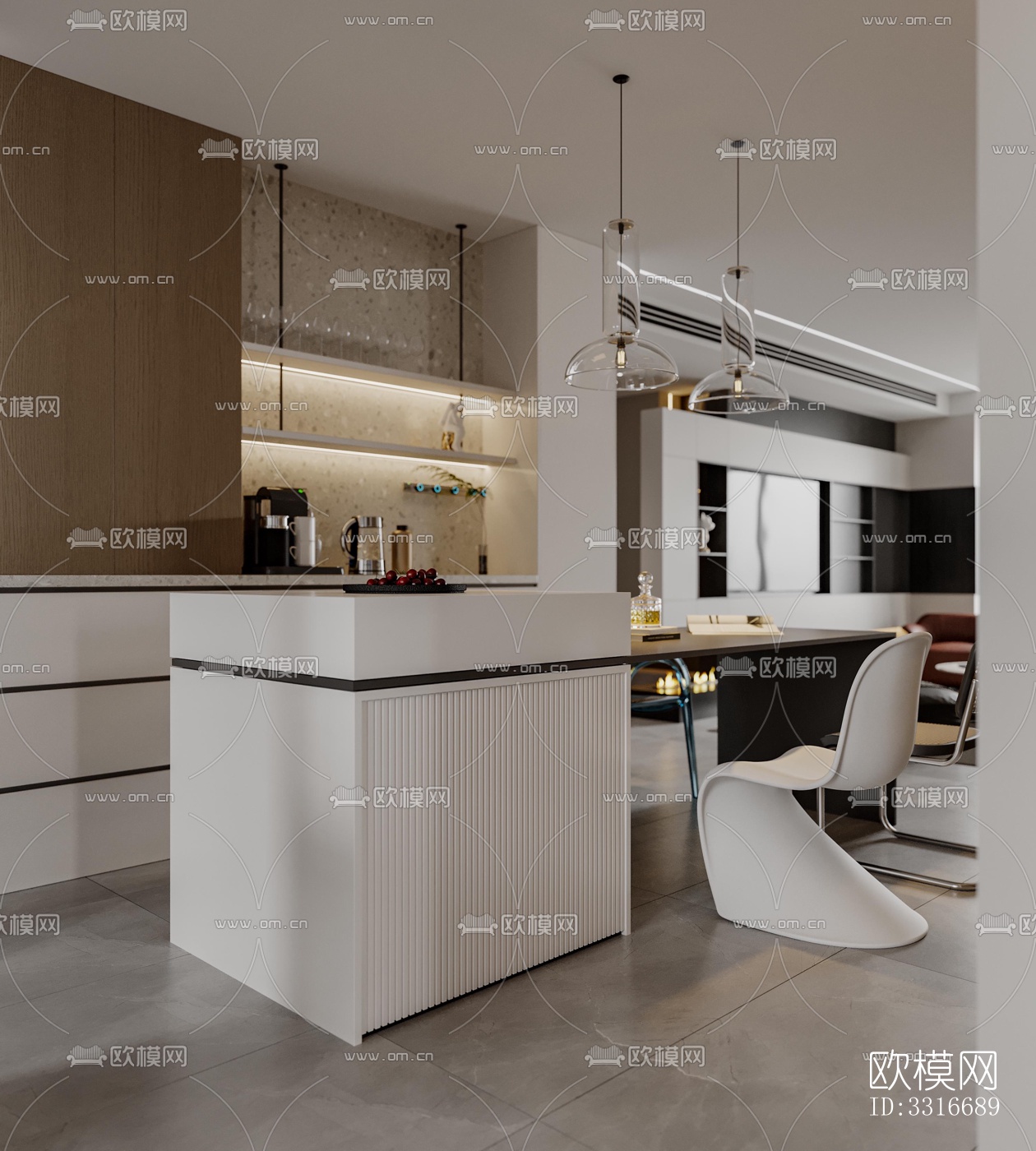 现代客厅效果图下载（渲染图8）