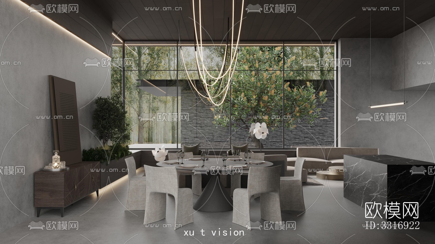 现代客厅效果图下载（渲染图13）