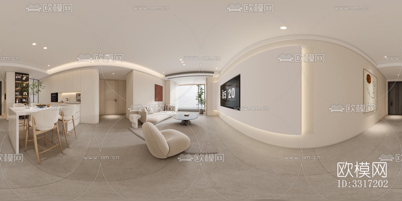 现代客厅效果图下载（渲染图1）