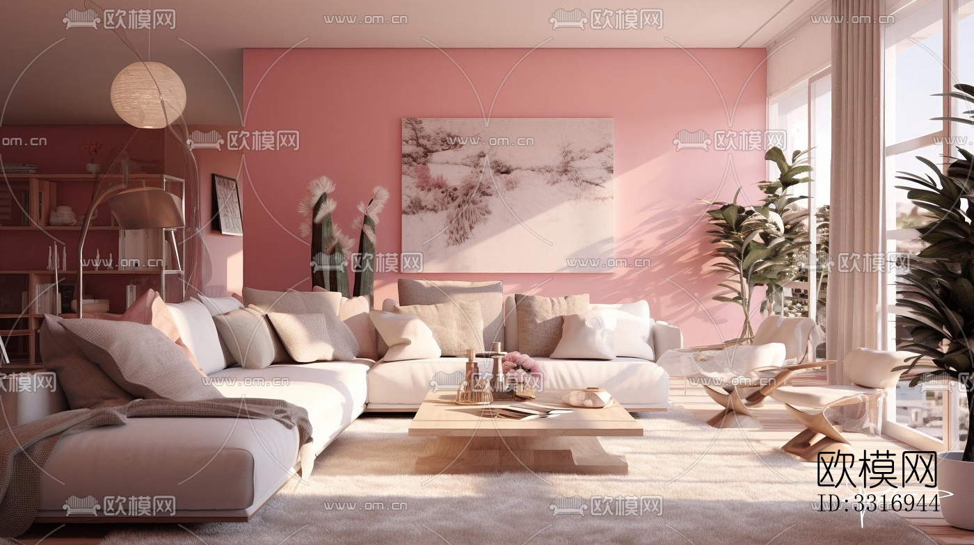 现代客厅效果图下载（渲染图7）