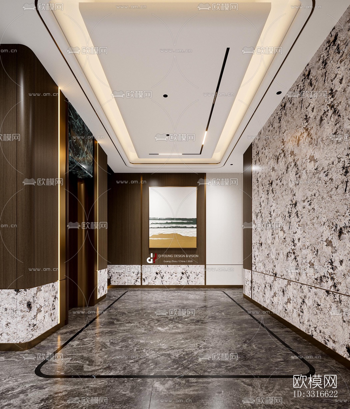 现代客厅效果图下载（渲染图2）