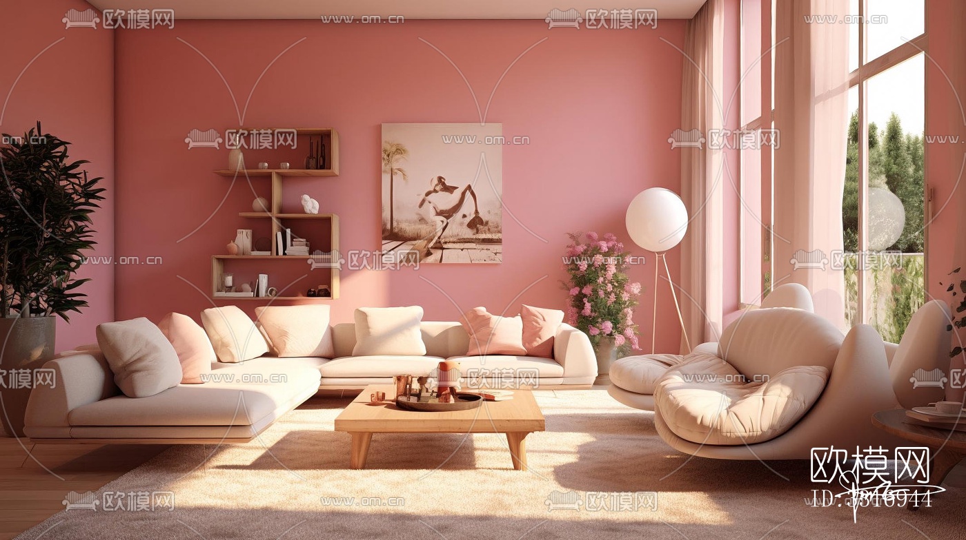 现代客厅效果图下载（渲染图8）