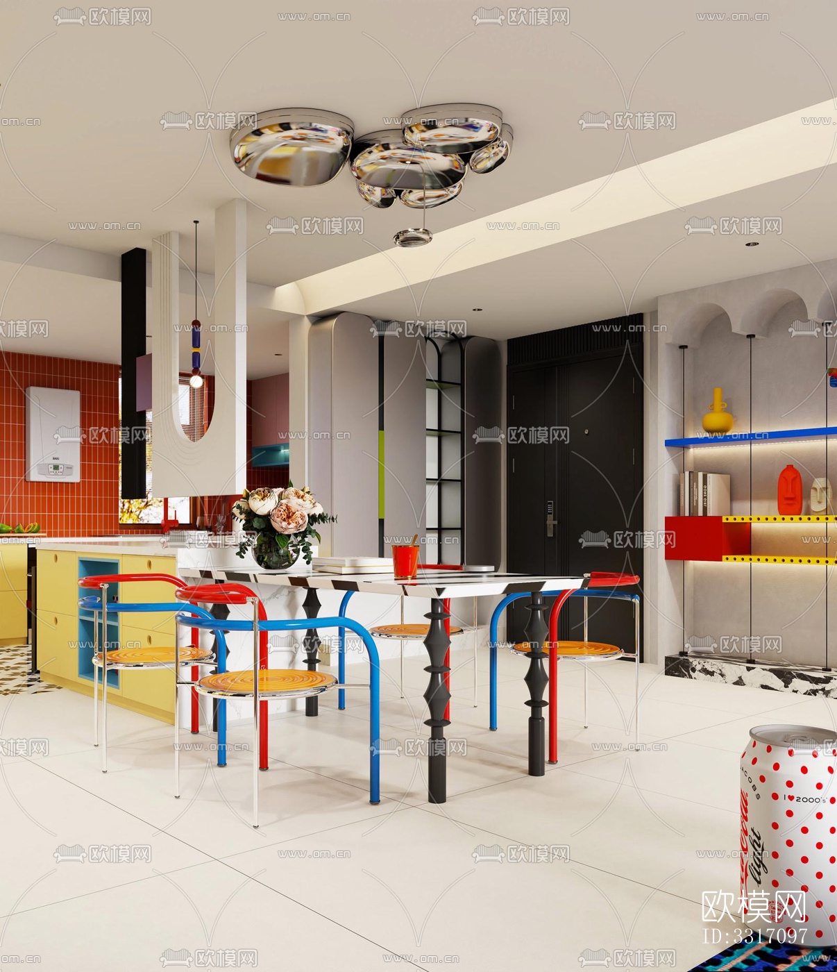 现代客厅效果图下载（渲染图5）