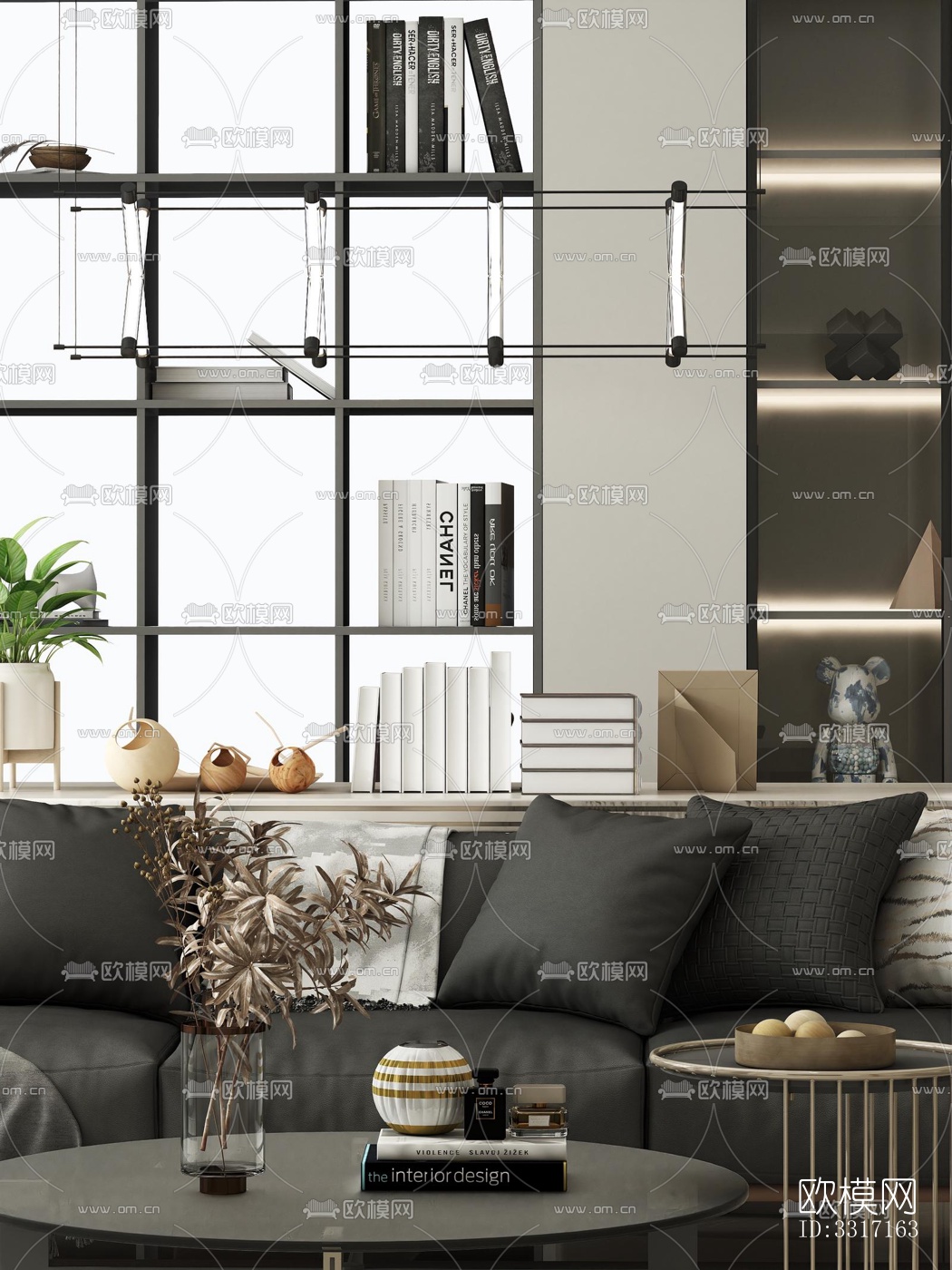 现代客厅效果图下载（渲染图4）