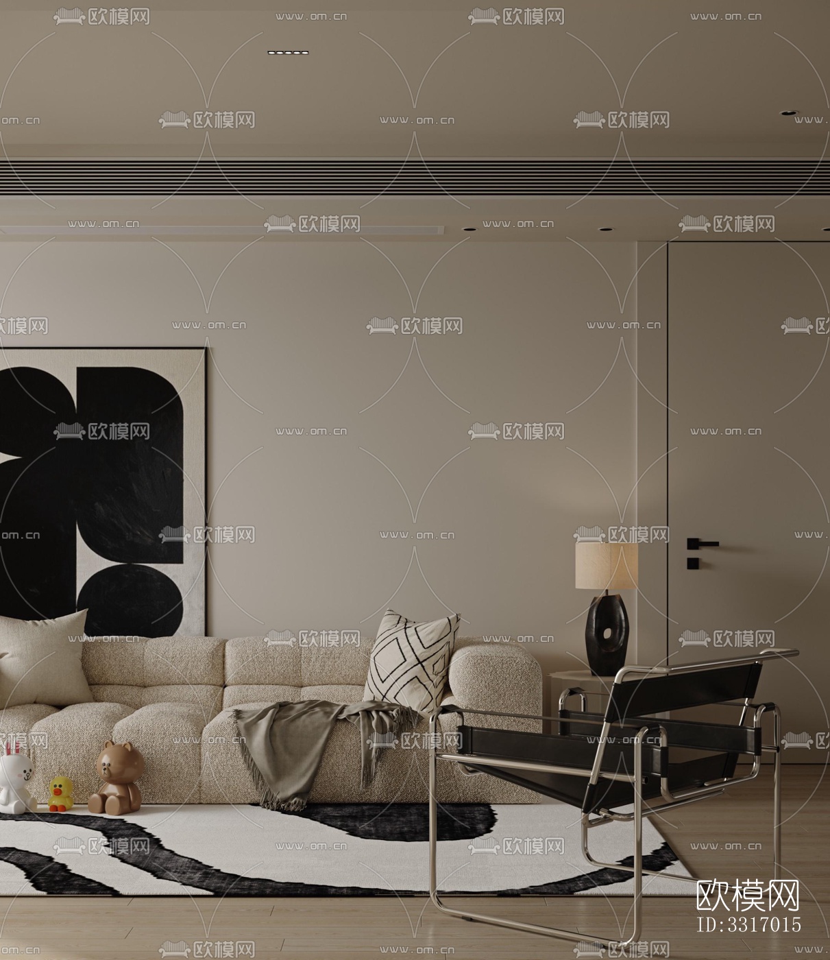 现代客厅效果图下载（渲染图14）