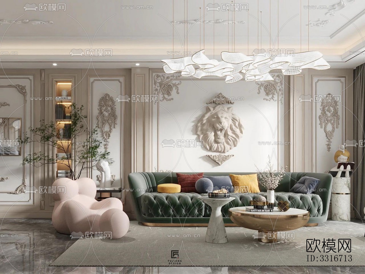 现代客厅效果图下载（渲染图6）