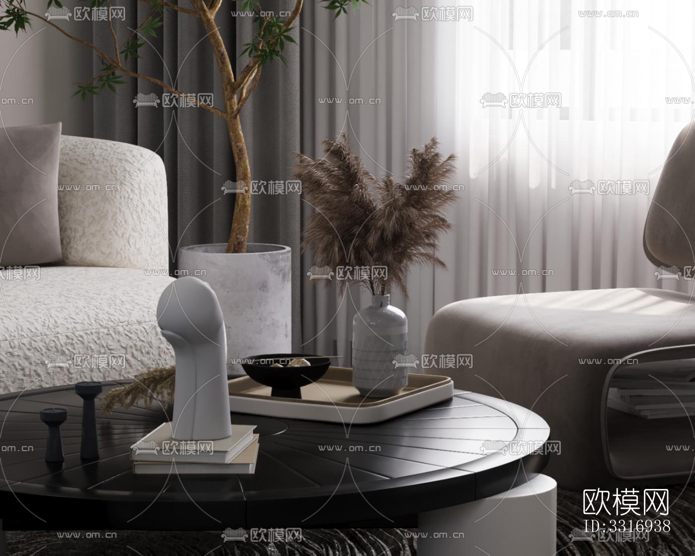 现代客厅效果图下载（渲染图7）