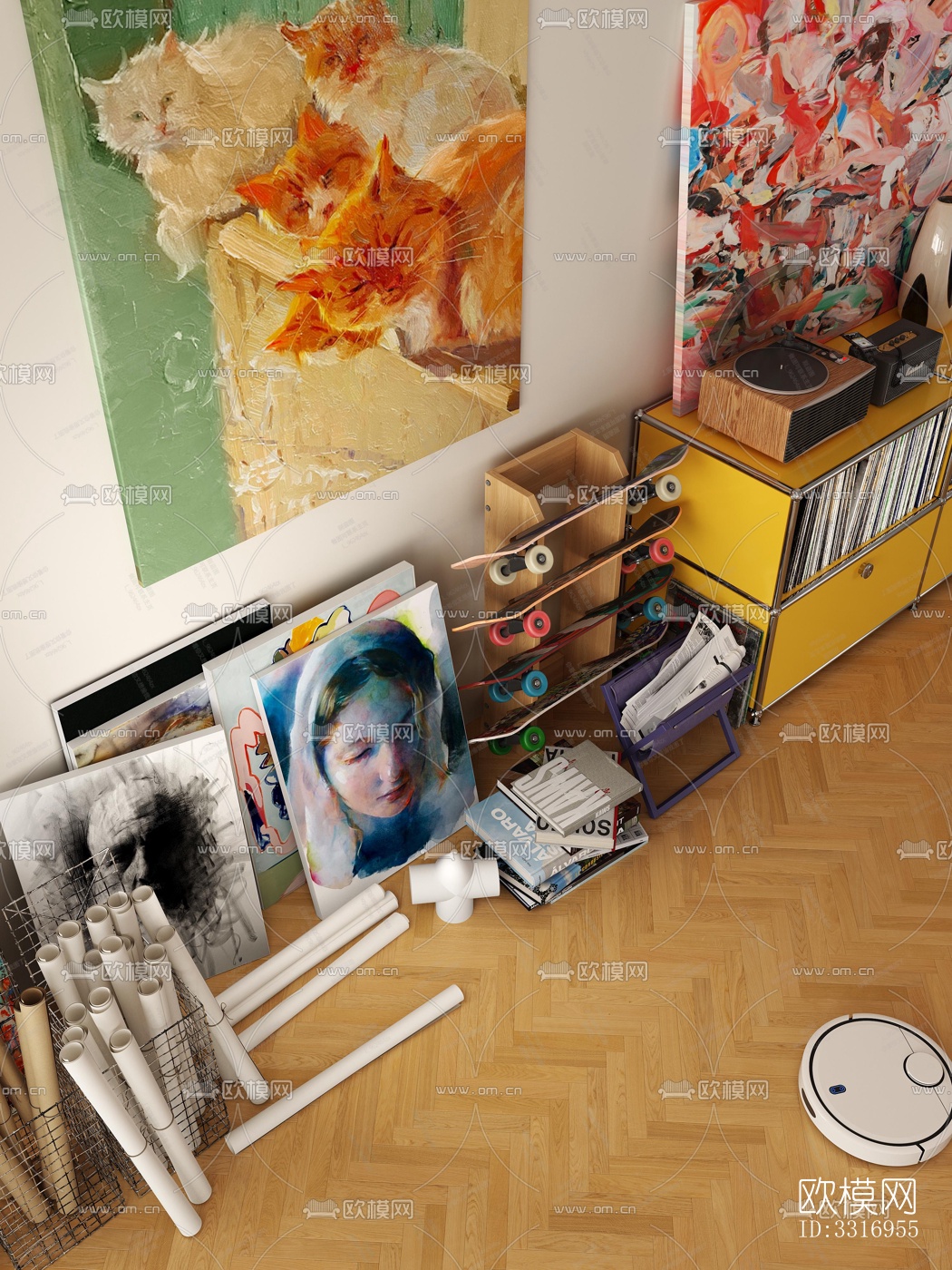 现代客厅效果图下载（渲染图6）