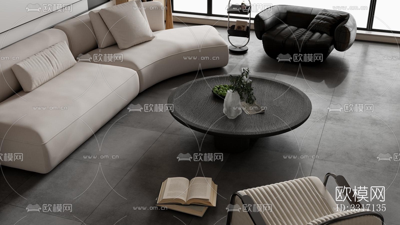 现代客厅效果图下载（渲染图13）