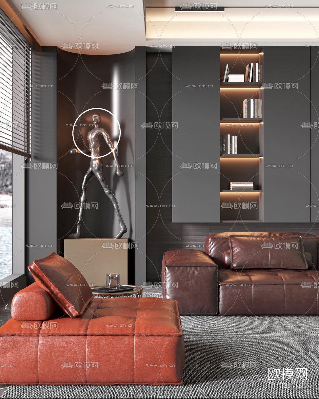 现代客厅效果图下载（渲染图1）