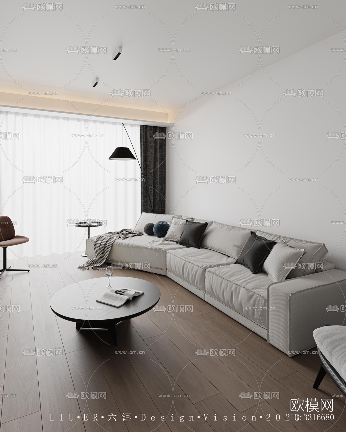 现代客厅效果图下载（渲染图5）