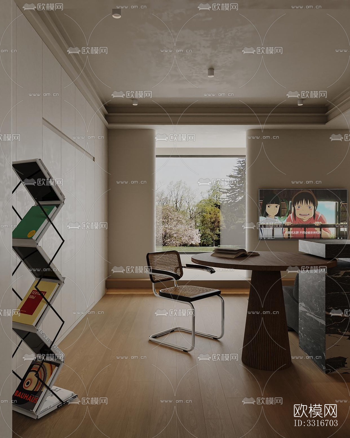 现代客厅效果图下载（渲染图3）