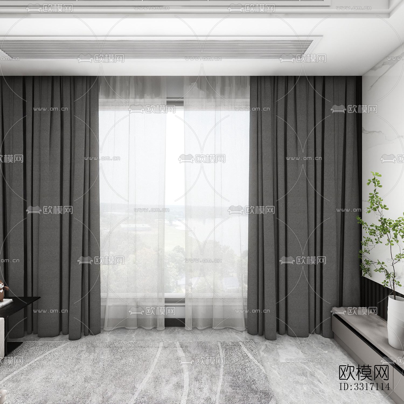 现代客厅效果图下载（渲染图1）