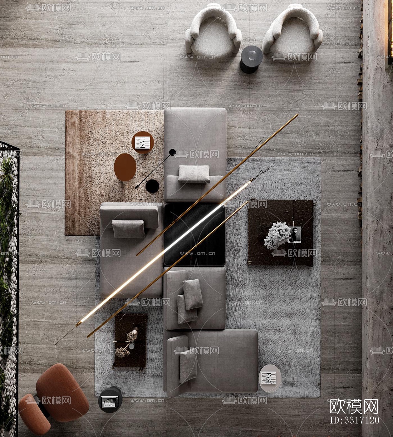 现代客厅效果图下载（渲染图16）