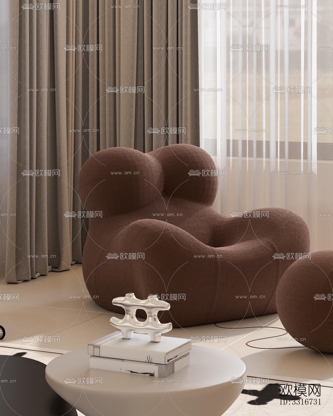 现代客厅效果图下载（渲染图7）