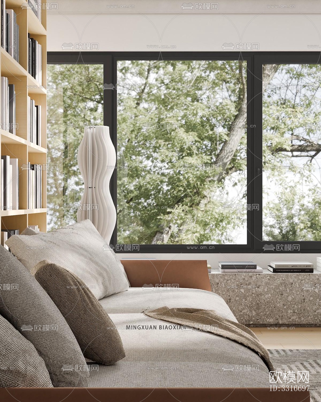 现代客厅效果图下载（渲染图4）