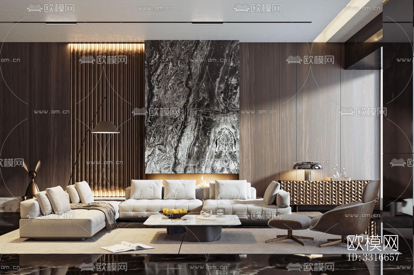 现代客厅效果图下载（渲染图13）