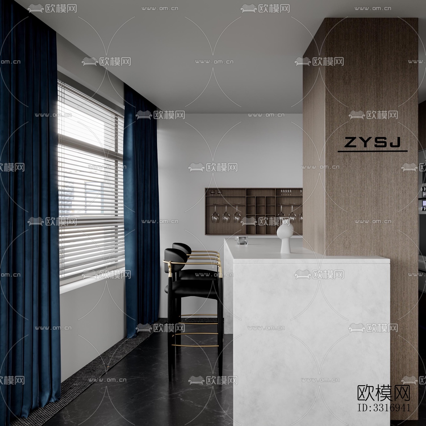 现代客厅效果图下载（渲染图1）