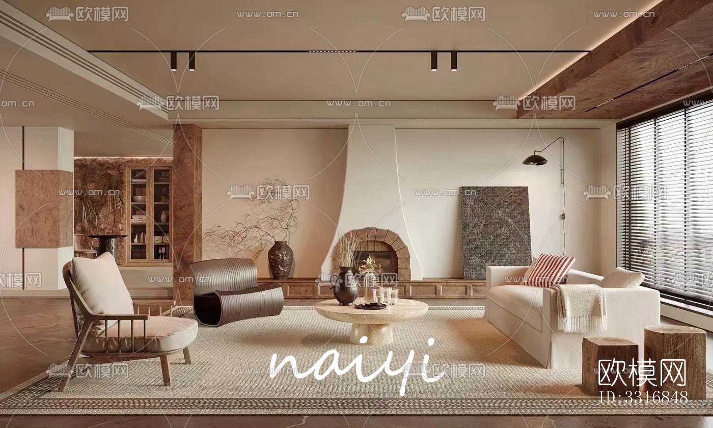 现代客厅效果图下载（渲染图6）