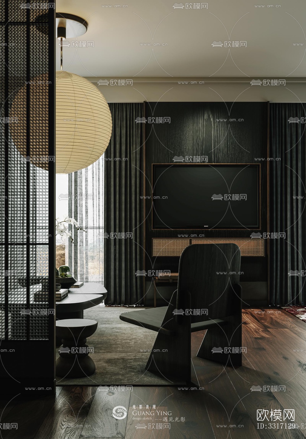 现代客厅效果图下载（渲染图5）