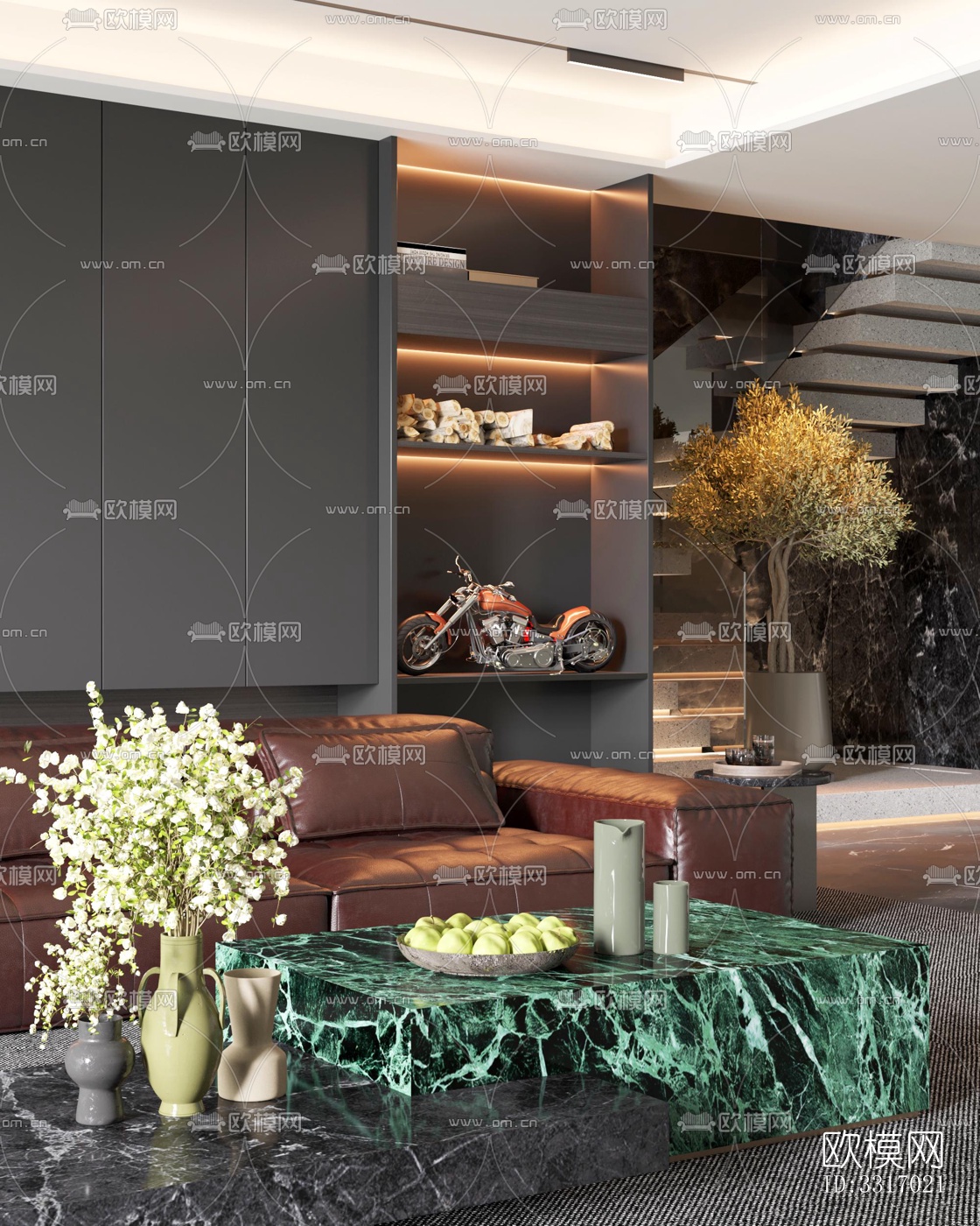 现代客厅效果图下载（渲染图2）