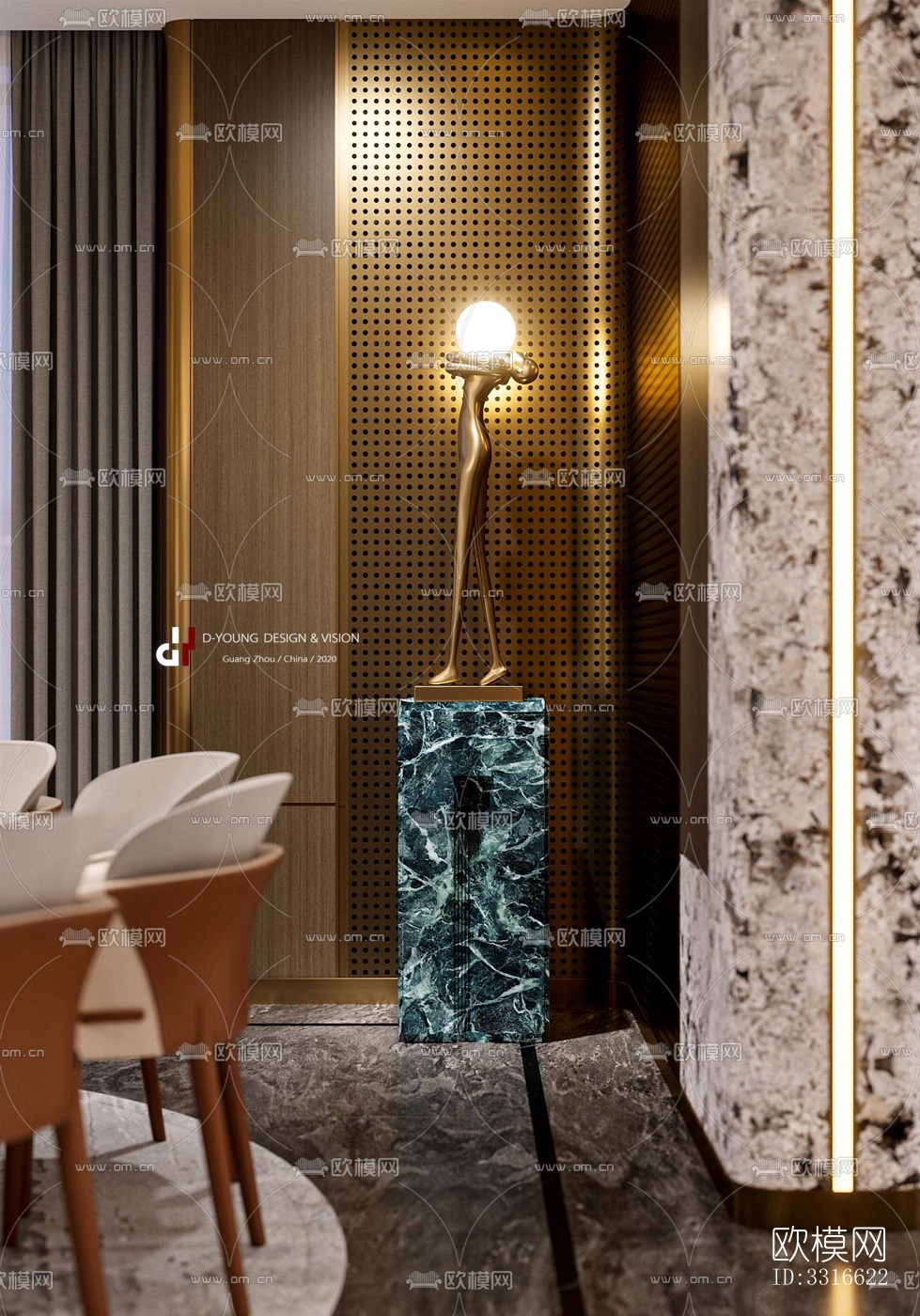 现代客厅效果图下载（渲染图3）