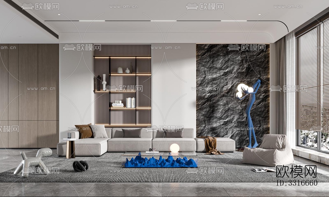 现代客厅效果图下载（渲染图16）