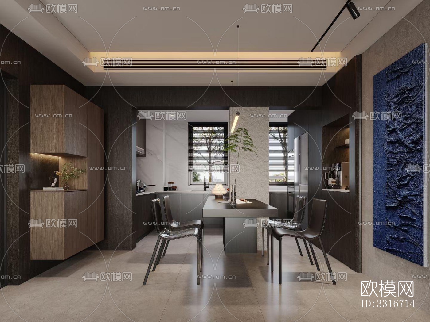 现代客厅效果图下载（渲染图4）