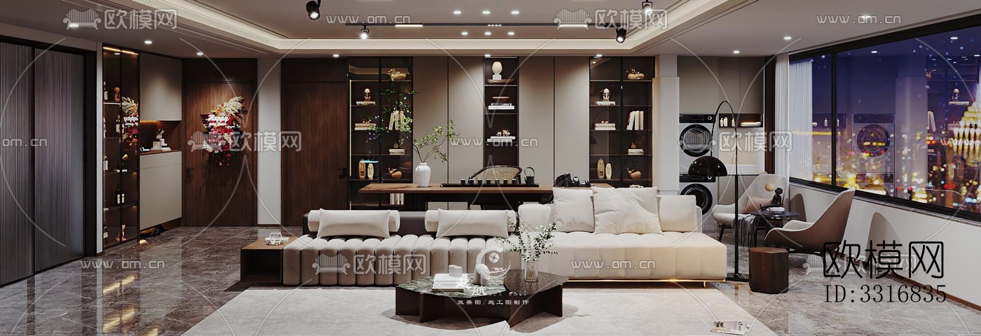 现代客厅效果图下载（渲染图1）