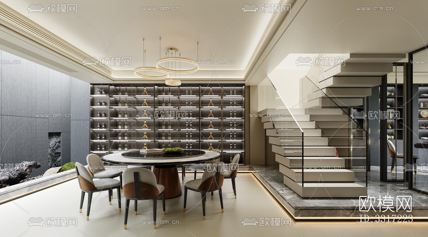 现代客厅效果图下载（渲染图5）