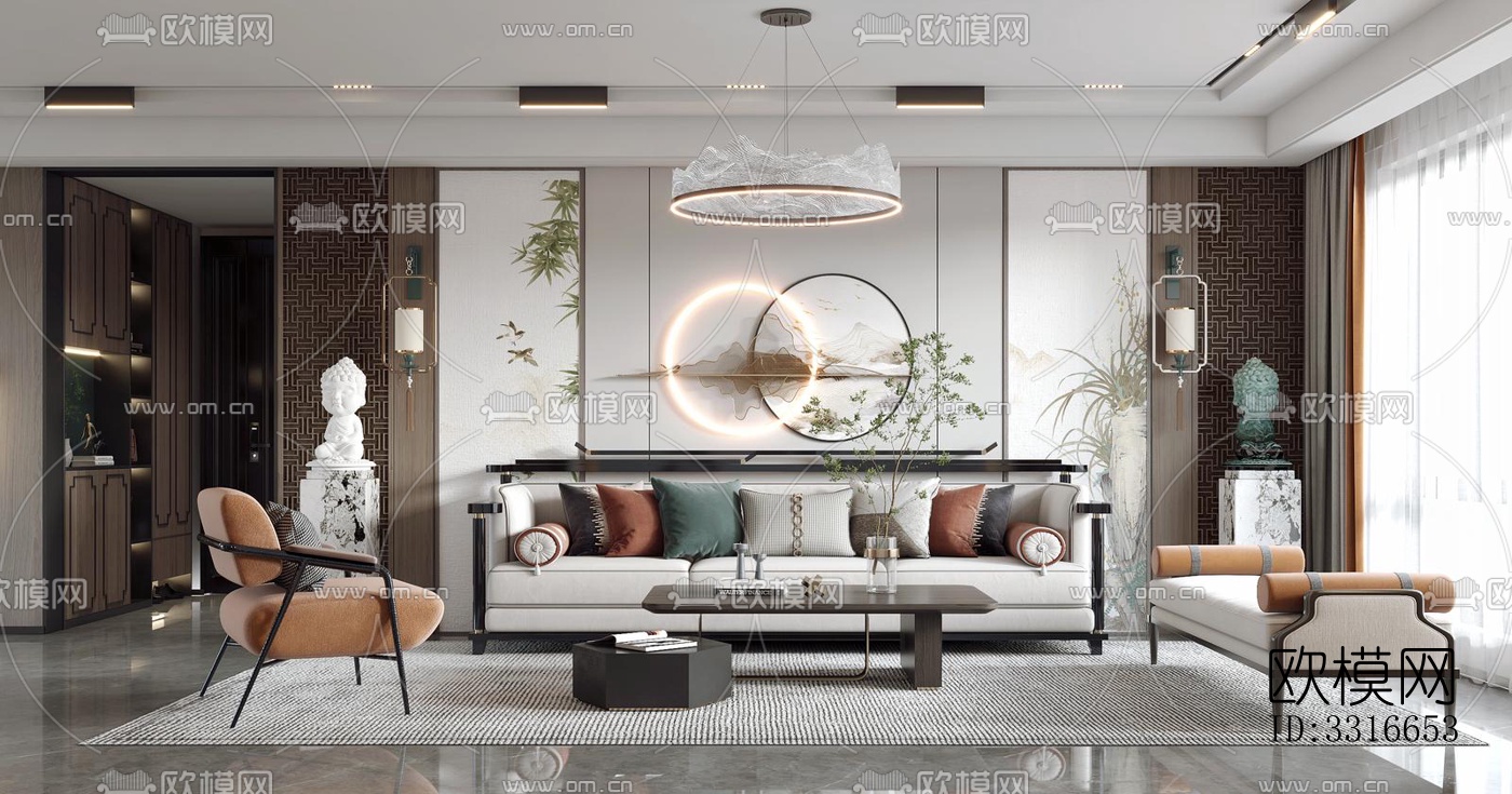 现代客厅效果图下载（渲染图18）