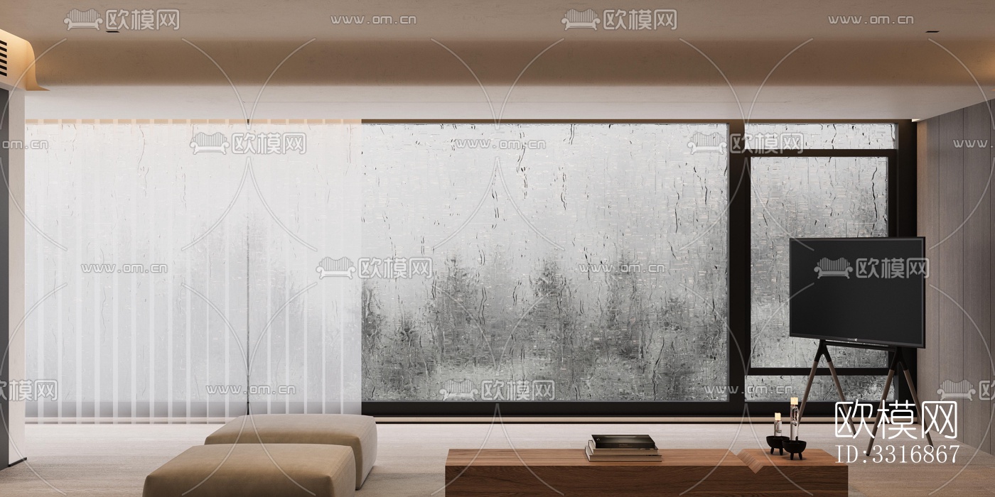 现代客厅效果图下载（渲染图1）