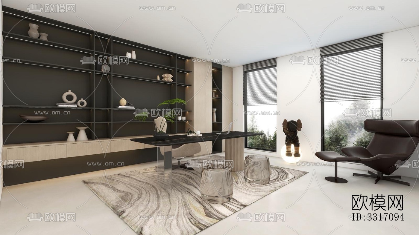 现代客厅效果图下载（渲染图2）