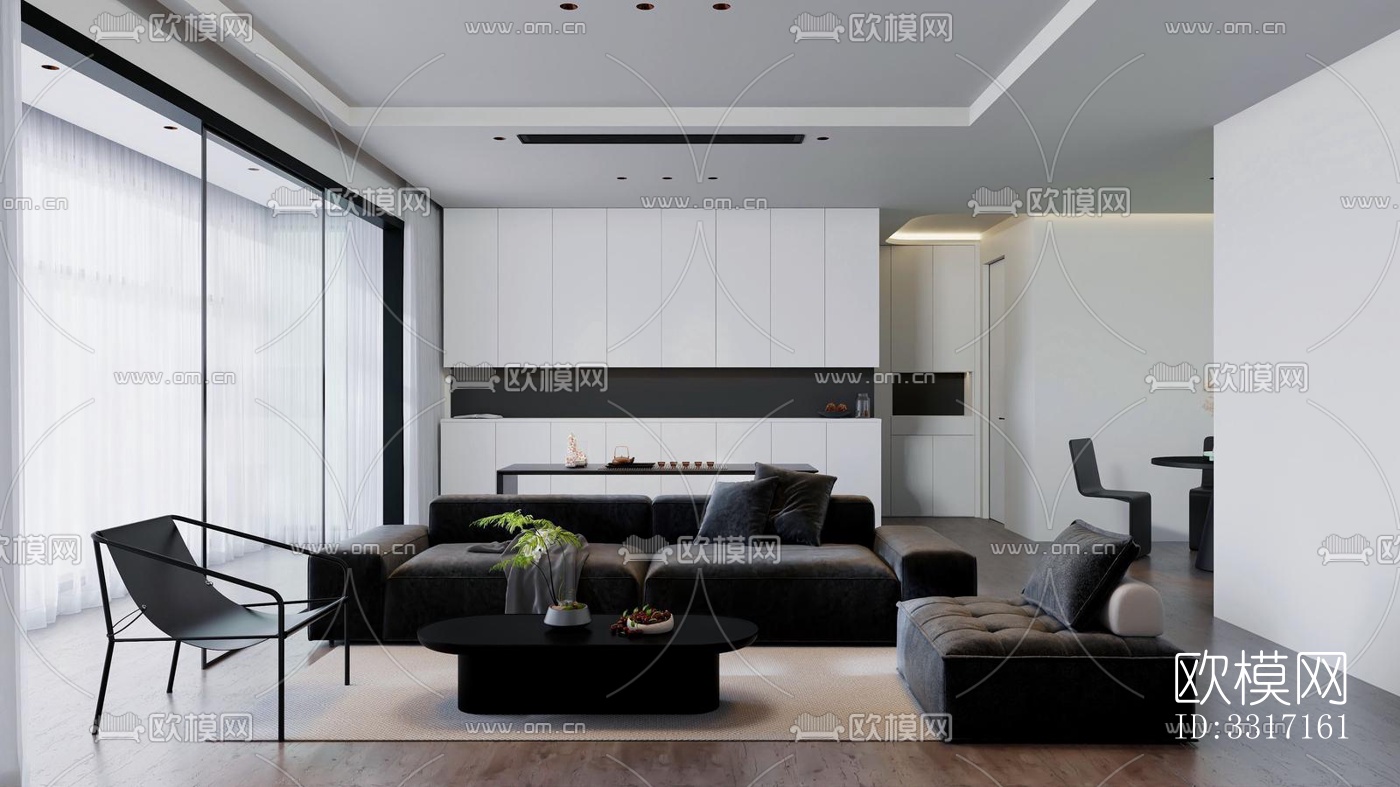 现代客厅效果图下载（渲染图1）