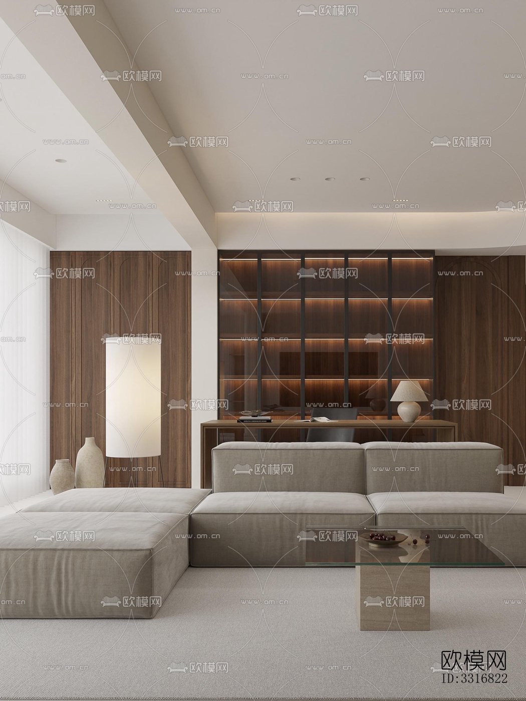 现代客厅效果图下载（渲染图2）