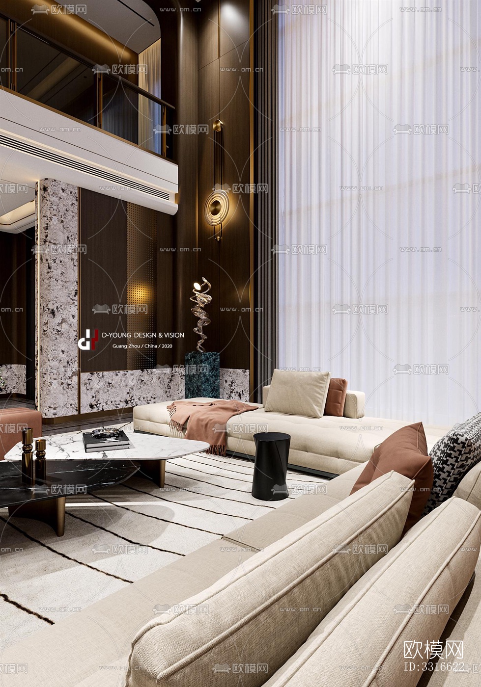 现代客厅效果图下载（渲染图13）