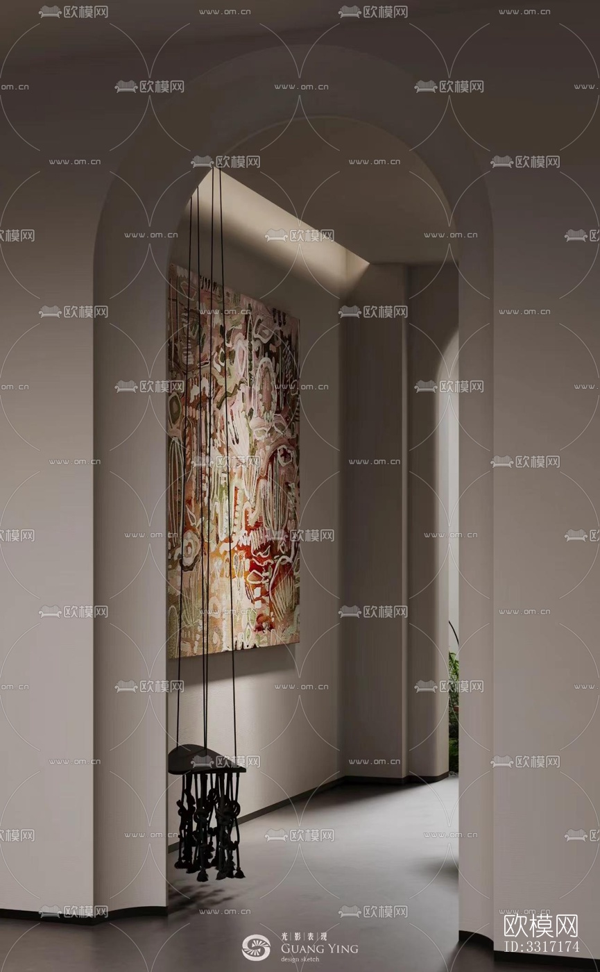 现代客厅效果图下载（渲染图4）