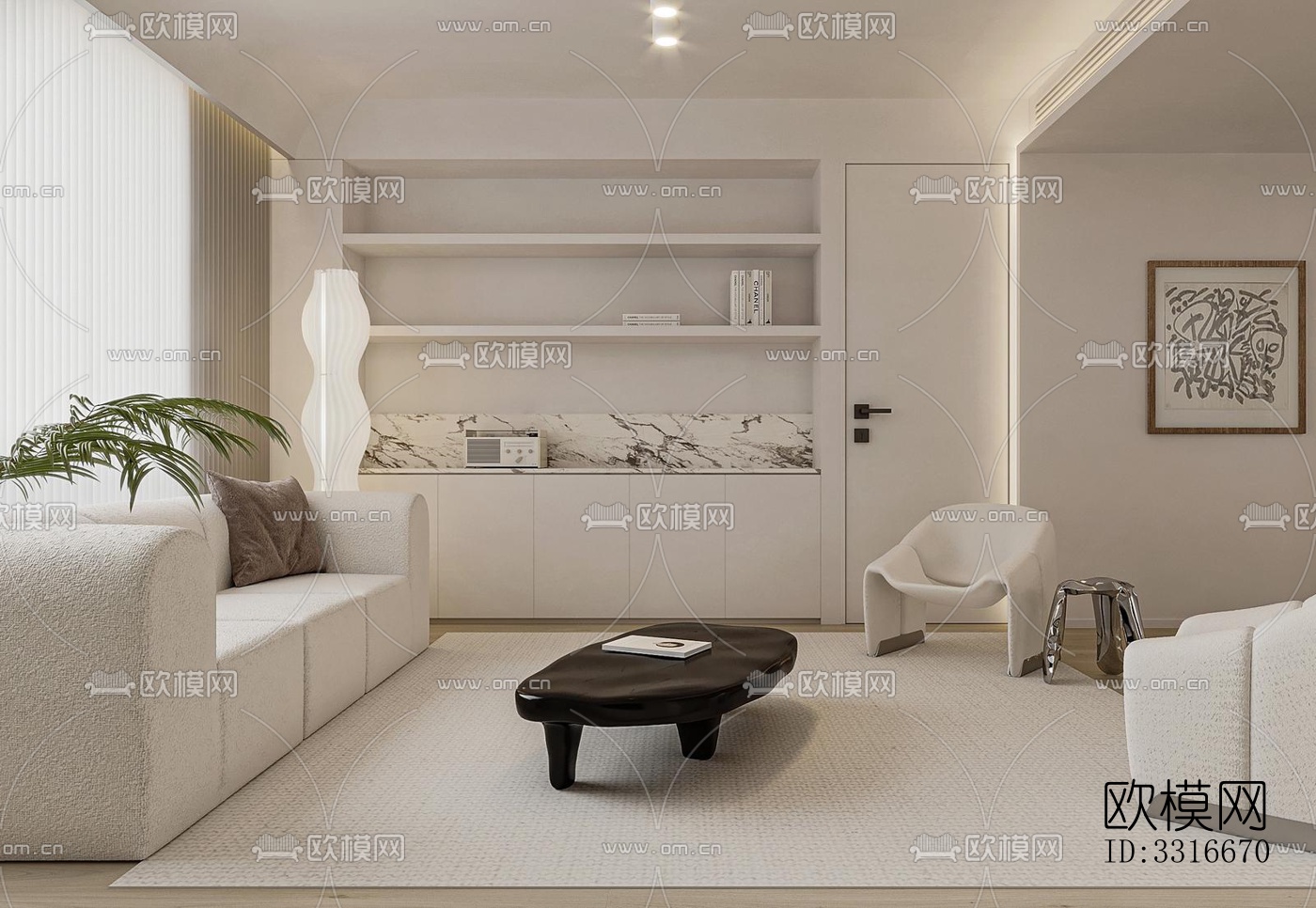 现代客厅效果图下载（渲染图12）