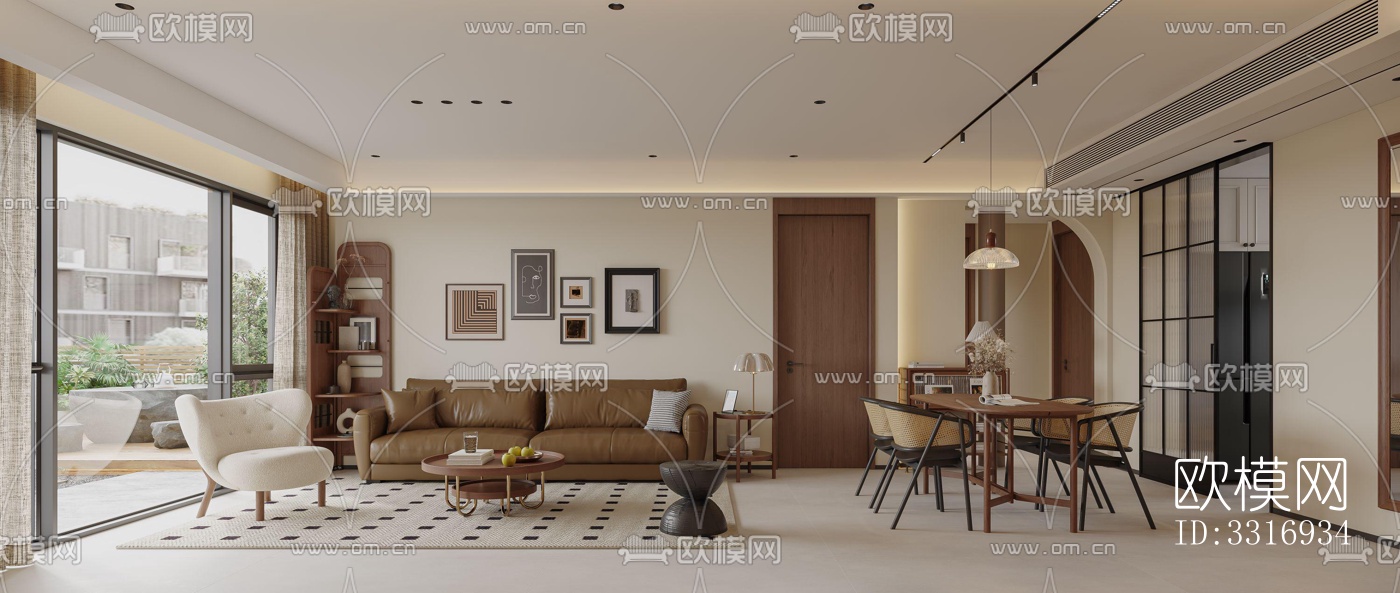 现代客厅效果图下载（渲染图6）