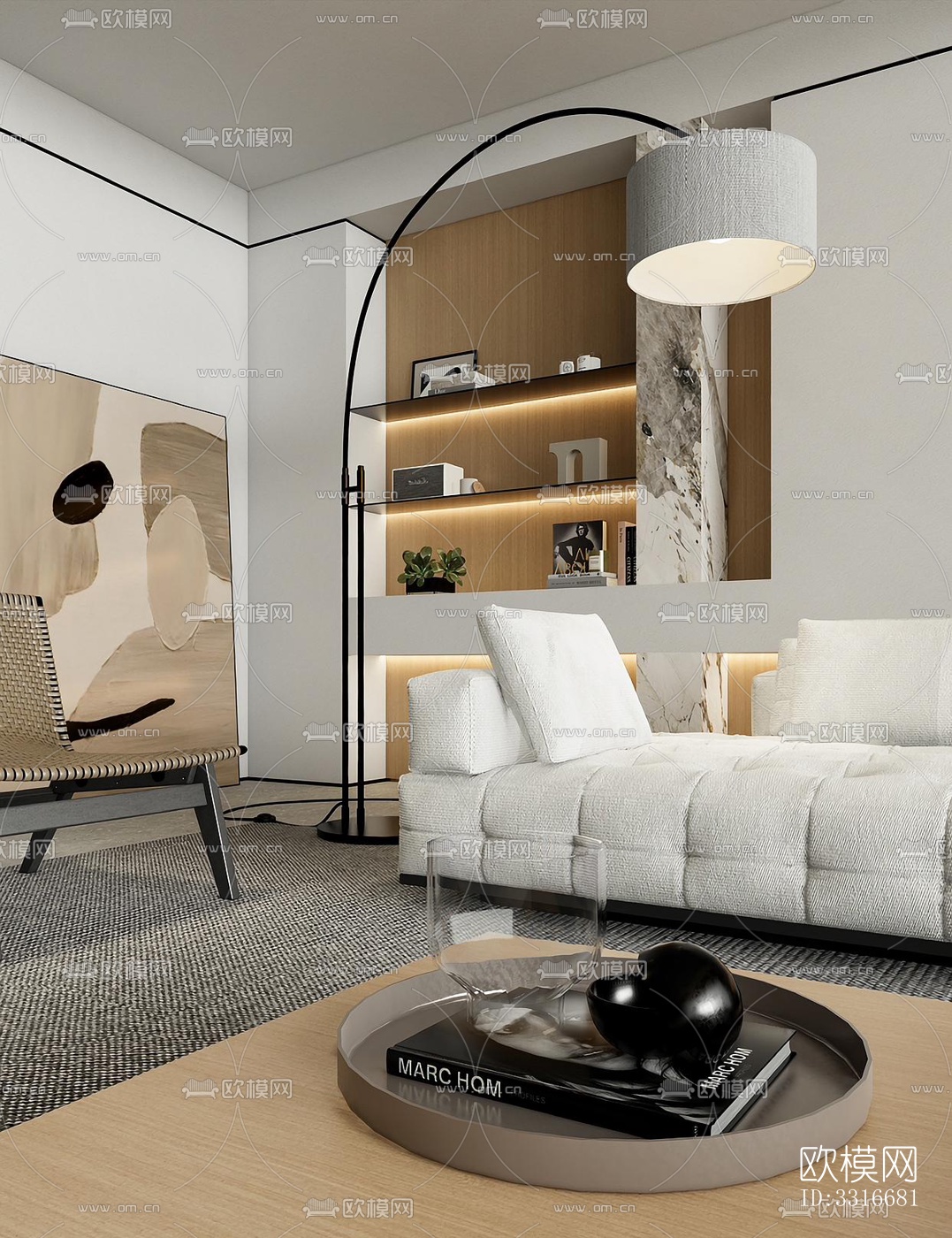 现代客厅效果图下载（渲染图5）