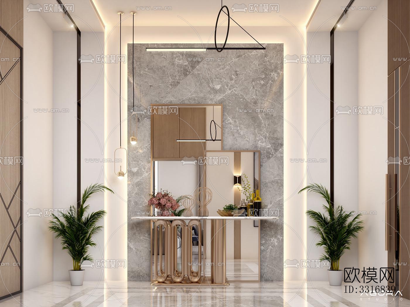 现代客厅效果图下载（渲染图7）