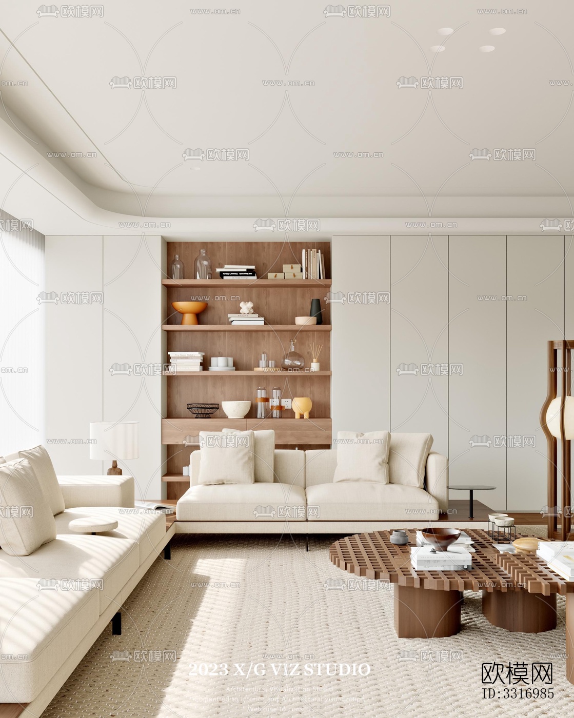 现代客厅效果图下载（渲染图2）