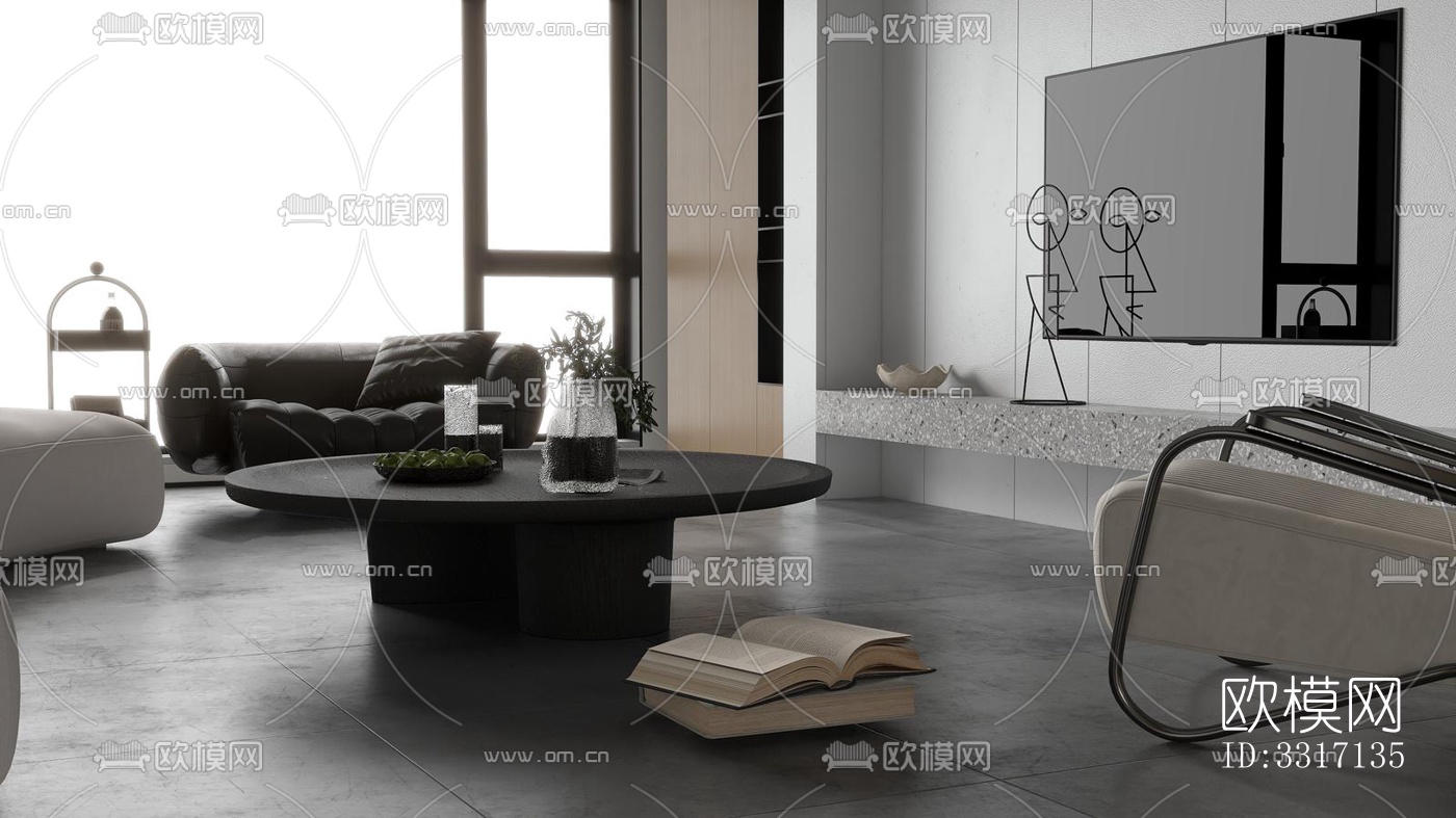 现代客厅效果图下载（渲染图11）