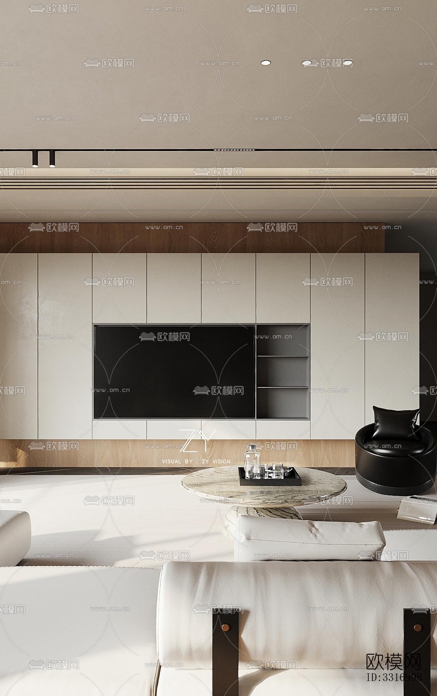 现代客厅效果图下载（渲染图9）